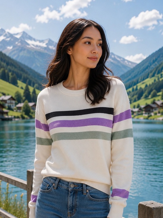 Lou & Grey Sweaters - Lou & Grey Fuzzstripe Terry Sweatshirt 🍇